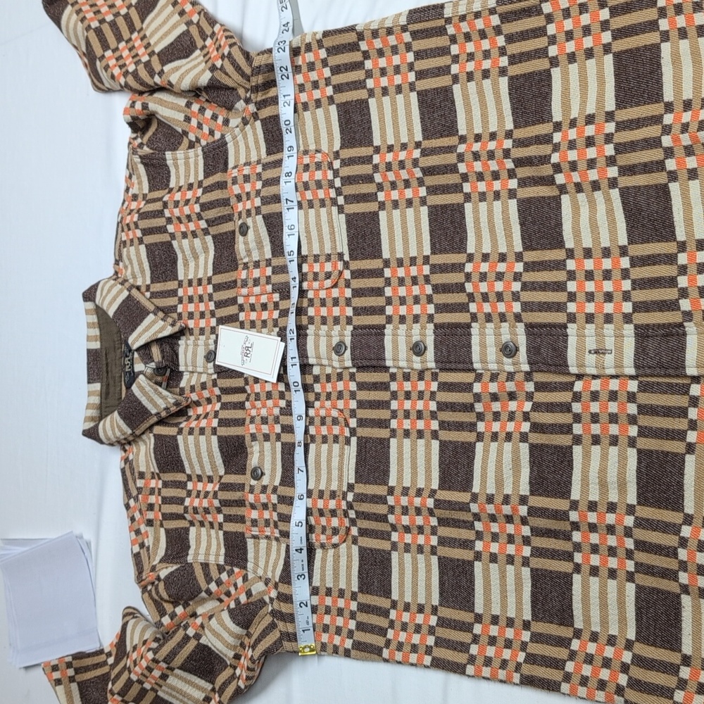 Ralph Lauren Double RL Brown and Tan Casual Button Down Shirt - Picture 13 of 14